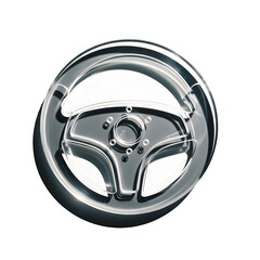 Transparent steering wheel isolated on transparent background