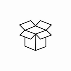 open cardboard container icon sign vector