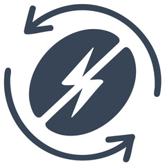 Fototapeta premium Electric power generation concept with circular arrows