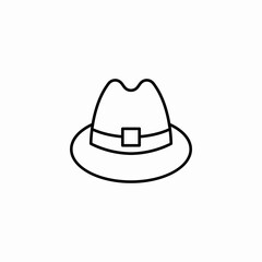 stylish gentleman hat icon sign vector