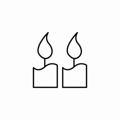 two burning candles icon sign vector