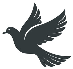 Obraz premium Dove in Flight Symbol of Peace and Freedom. Single Bird with Wings Spread