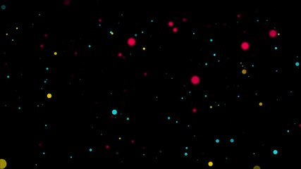 Mixed Color Particles Floating on Black Background - Powered by Adobe