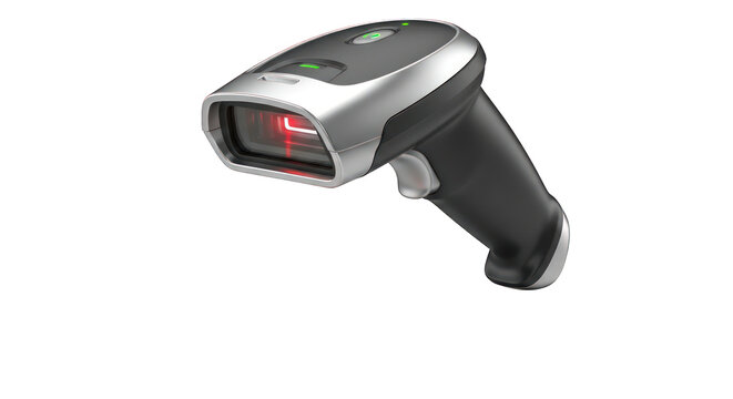 Barcode scanner isolated on transparent background
