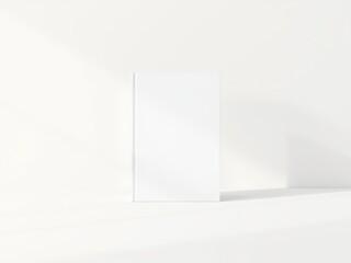 Minimalist book cover design on white background with delicate light and shadow