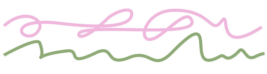 Abstract Pink and Green Wavy Line Graphic