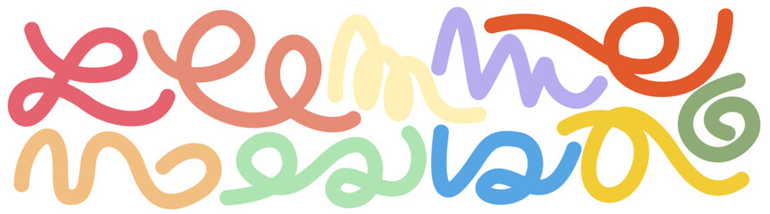 Colorful wavy lines illustration on white background