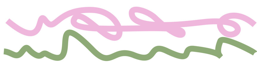 Abstract pink and green curvy lines illustration