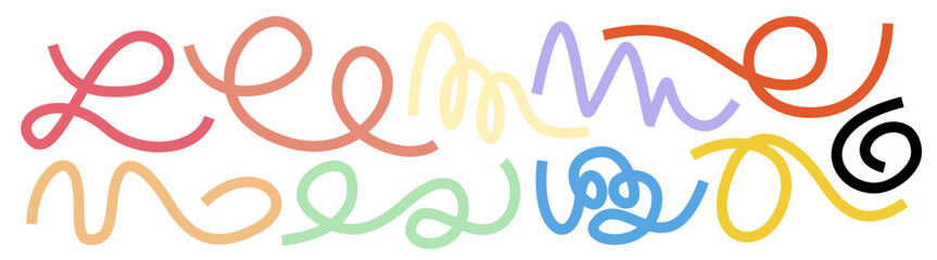 Abstract Colorful Line Art Design on White Background