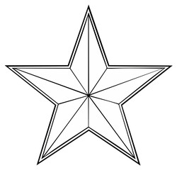 Obraz premium Black and white outlined star shape design graphic