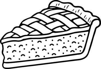 Linear illustration of a piece of pie.