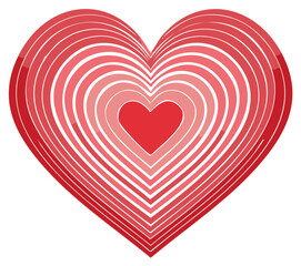 Pulsing red heart illustration with concentric gradient layers and a ripple effect