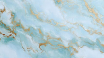 Fototapeta premium Elegant aqua and gold marble texture neural network AI generated