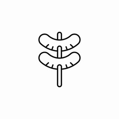 grilled sausage skewer icon sign vector