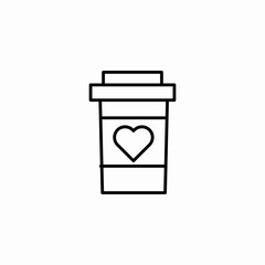 hot drink love icon sign vector