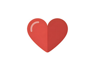 Vibrant red heart icon graphic featuring subtle shading and a glossy highlight, suitable for social media apps and web interfaces.