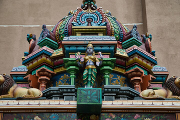 Fototapeta premium Details of the Sri Mahamariamman Temple in Kuala Lumpur, Malaysia. 