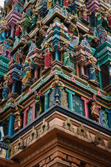 Fototapeta premium Details of the Sri Mahamariamman Temple in Kuala Lumpur, Malaysia. 