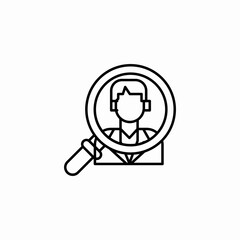 search candidate recruitment icon sign vector