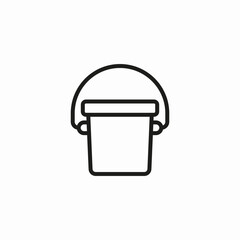 metal water bucket icon sign vector