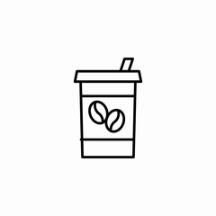takeaway coffee beans icon sign vector