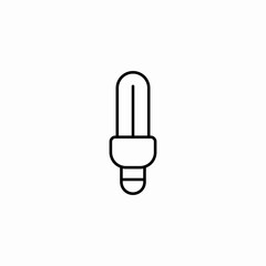 u-tube fluorescent bulb icon sign vector
