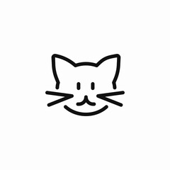smiling cat face icon sign vector