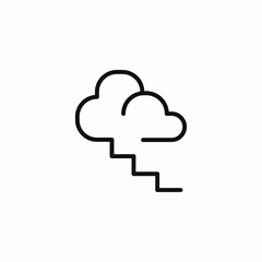 stairs leading to clouds icon sign vector