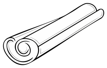 Rolled Sheet Contour. Scroll Design Illustration. Documents, Maps, Papyrus, Paper.
