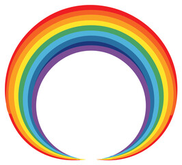 Colorful rainbow graphic illustration on white background with vibrant colors