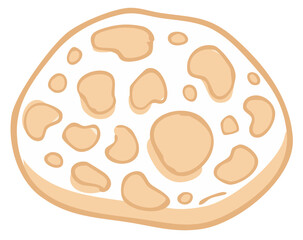 Simple Fresh Chapati Flatbread Hand Drawn Style Illustration Tasty Round Wholemeal Bread