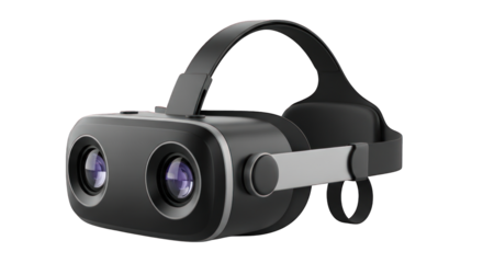 Virtual reality headset isolated on transparent background