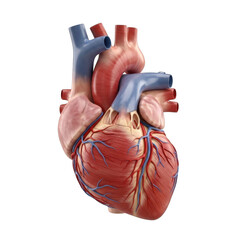 3d anatomical human heart realistic medical render isolated on transparent background