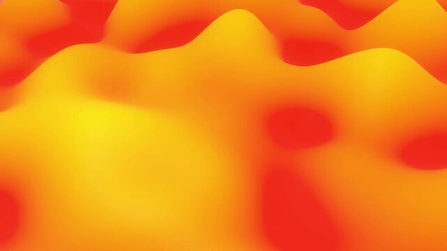 Perfect background for text or presentations. ooped animation red yellow color surface. Abstract background waves move along the matt surface of the liquid. Beautiful background with waves.
