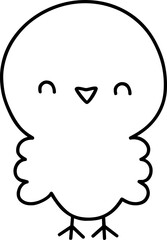 Cute bird outline cartoon illustration