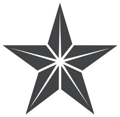 Obraz premium Stylized gray five pointed star icon with geometric crystal facets isolated vector illustration