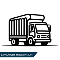 Qualityful Bangladeshi truck line icon