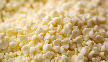 Close-up shot of tiny white chocolate bits