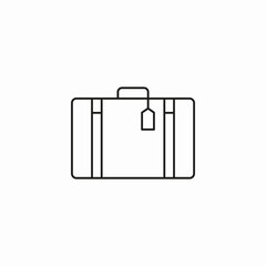 plain airline suitcase icon sign vector