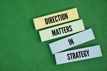 Inspirational and motivational words or quotes for success Direction matters in strategy. provides a roadmap for an organization, defining its future state.