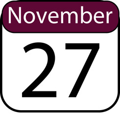 Mark your calendar for November 27th with this clear, modern date graphic