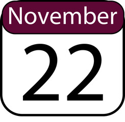 Mark your calendars with this bold November 22nd date graphic, perfect for important announcements and event planning.