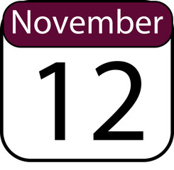 Mark your calendar for November 12th with this clear, modern date graphic perfect for planning and reminders