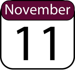 Mark your calendar for November 11th a simple bold date design perfect for any reminder needs