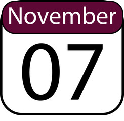 Mark your calendar for November 7th with this clean, modern date graphic perfect for planning and reminders