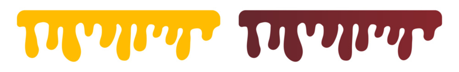 Dripping honey and chocolate liquid illustration