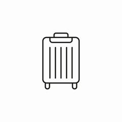 rolling travel suitcase icon sign vector