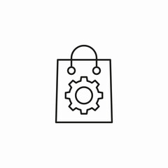 shopping bag settings icon sign vector