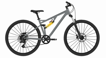 Fototapeta premium Dynamic Grey Full Suspension Mountain Bike Vector Illustration