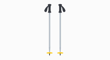 Essential Ski Poles Vector Illustration: Ready for Winter Mountain Adventures